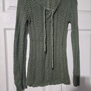 Derek Heart Olive V-Neck Knit Sweater
